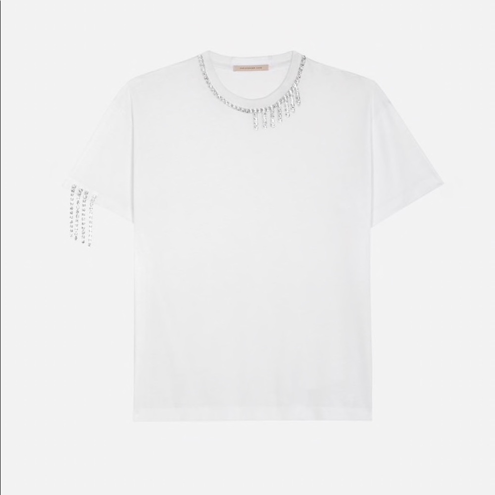 Christopher Kane Short Sleeve Crystal T Black